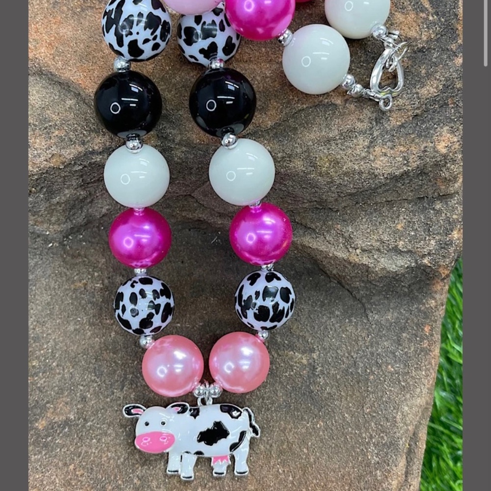 Girls cow necklace